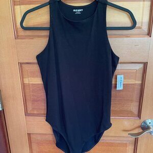 NWT - High Neck Racer Back BLACK bodysuit - Old Navy. PETITE Medium.